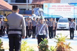 Polres Majene Laksanakan Apel Gelar Pasukan Dalam Rangka Operasi Zebra Marano 2023