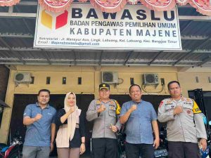 Kapolres Majene Silaturrahmi Ke Bawaslu Majene Guna Jamin Netralitas Polri Pada Pemilu 2024