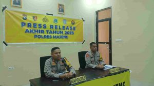 Menutup Akhir Tahun 2023, Polres Majene Gelar Press Release