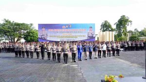 Polda Sulbar Gelar Apel Pergeseran Pasukan, Back Up Pengamanan TPS Dalam Pemilu 2024
