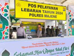 Kapolres Majene Cek Pos Ketupat, Pastikan Pelayanan Arus Mudik Lebaran Berjalan Maksimal