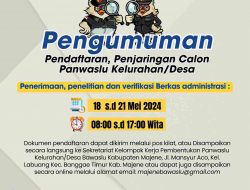 Bawaslu Kabupaten Majene Resmi Membuka Pendaftaran Panwaslu Kelurahan/Desa