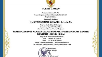 Forum Camat Mamuju Sampaikan Selamat atas Raihan Doktor Bupati Sutinah Suhardi