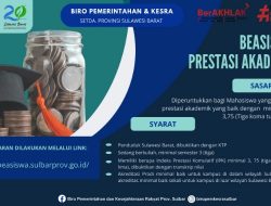 Mahasiswa yang Mau Daftar Beasiswa Pemprov Sulbar, Catat syarat dan Tanggalnya
