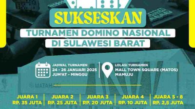 Seribu Lebih Peserta dari Berbagai Provinsi Visit to Sulbar, Siap Ikuti Turnamen Domino Nasional Pemprov Sulbar