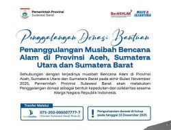 Pemprov Sulbar Penggalangan Dana untuk Bencana Alam Dilanda Provinsi Aceh, Sumatera Utara, dan Sumatera