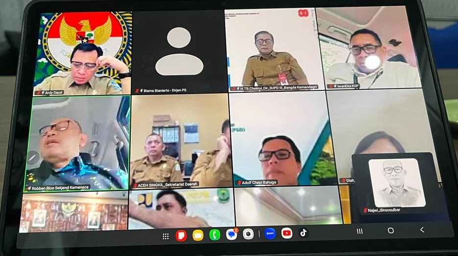 Dinsos Sulbar Ikuti Rakor Percepatan Pembangunan Sekolah Rakyat Secara Daring