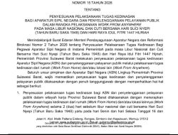 Gubernur Sulbar Terbitkan SE WFA bagi ASN Jelang Nyepi dan Idul Fitri 1447 H