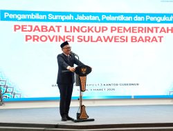 Gubernur Suhardi Duka Lantik 126 Pejabat Eselon III, 28 Fungsional, dan Satu Asisten di Lingkup Pemprov Sulbar