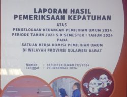 Sederetan Temuan BPK Penggunaan Anggaran Pilkada 2024 di KPU Polman